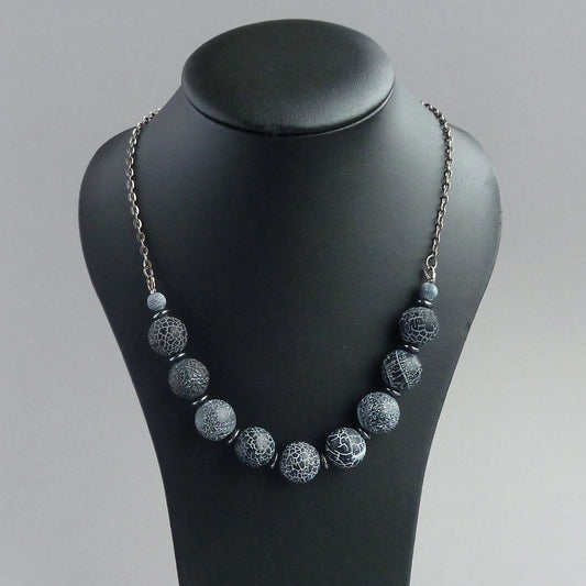 Chunky dark blue stone necklace