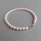 Chunky pastel pink pearl necklace for women
