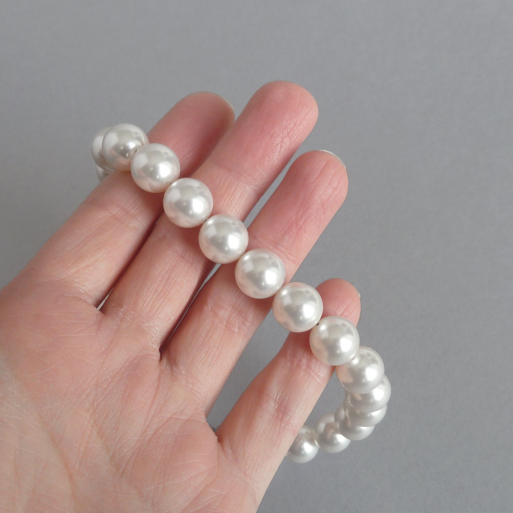 Chunky white pearl necklaces for weddings