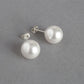 12mm Chunky White Pearl Studs - Round, Everyday, White Glass Pearl Stud Earrings