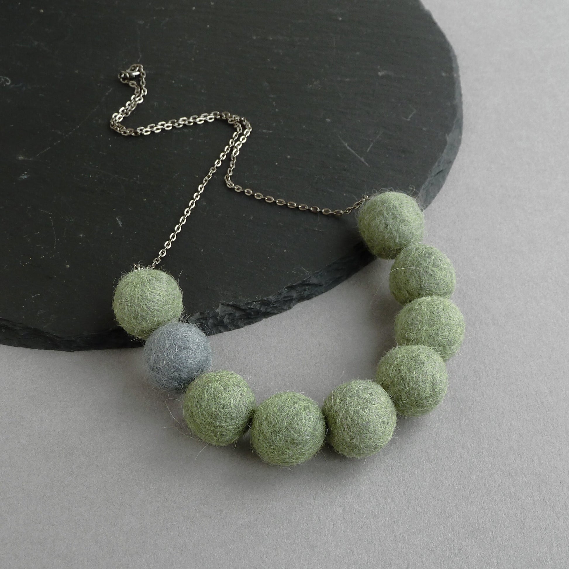 Chunky sage green necklace