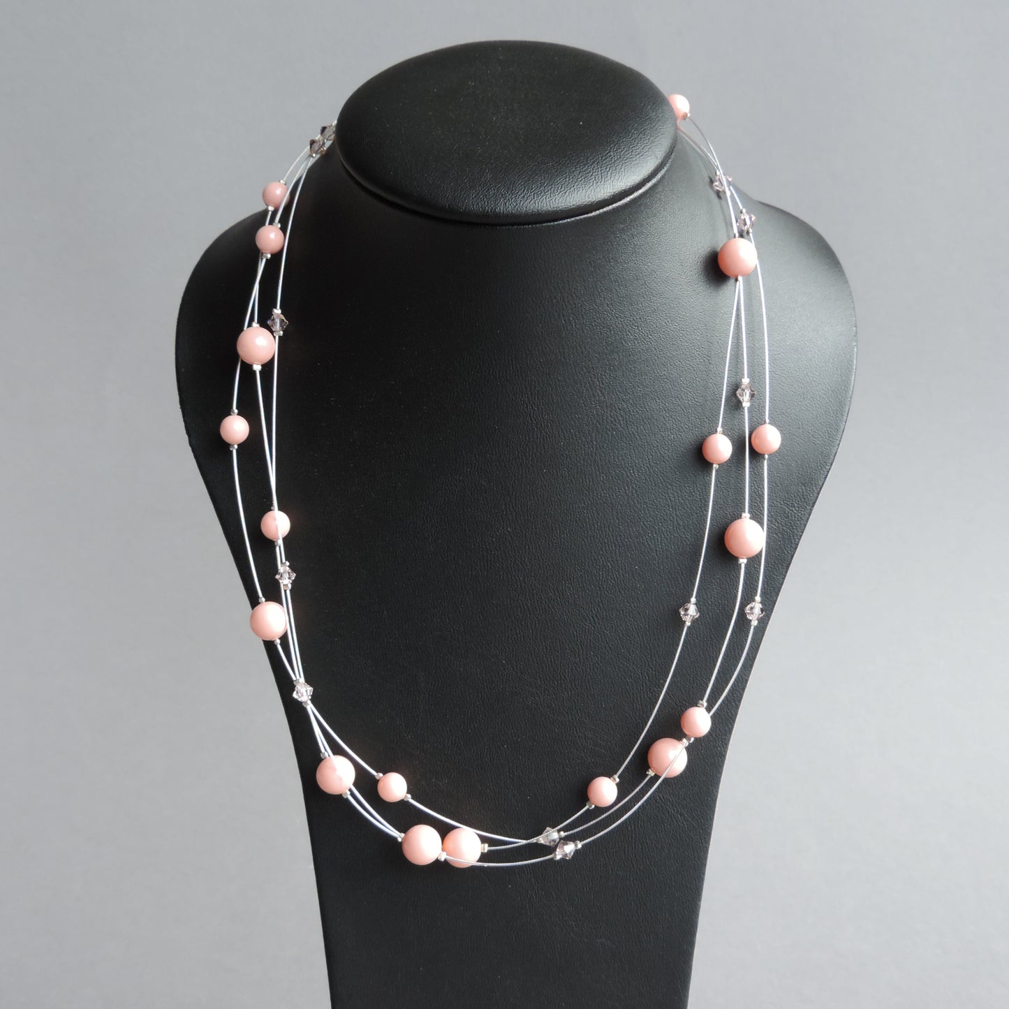 Coral pink bridesmaids necklaces