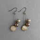 Dark brown pearl earrings