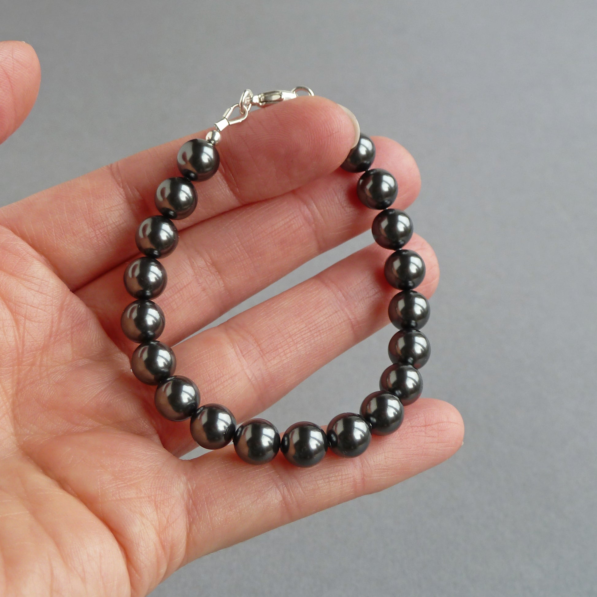 Dark grey bridesmaids bracelets