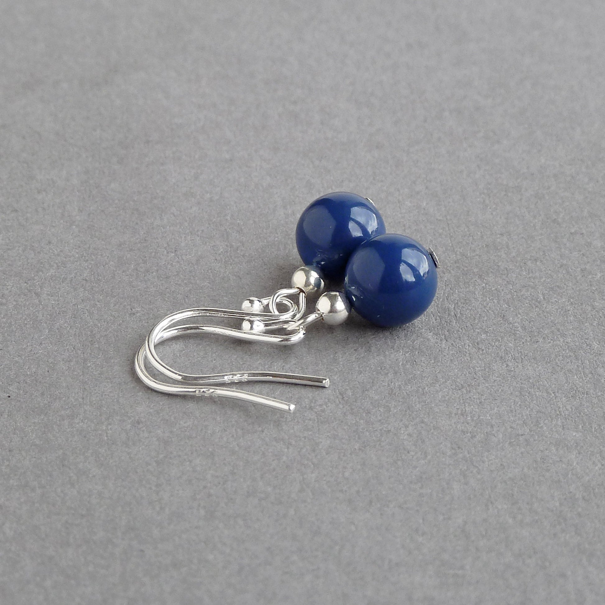 Dark lapis dangle earrings