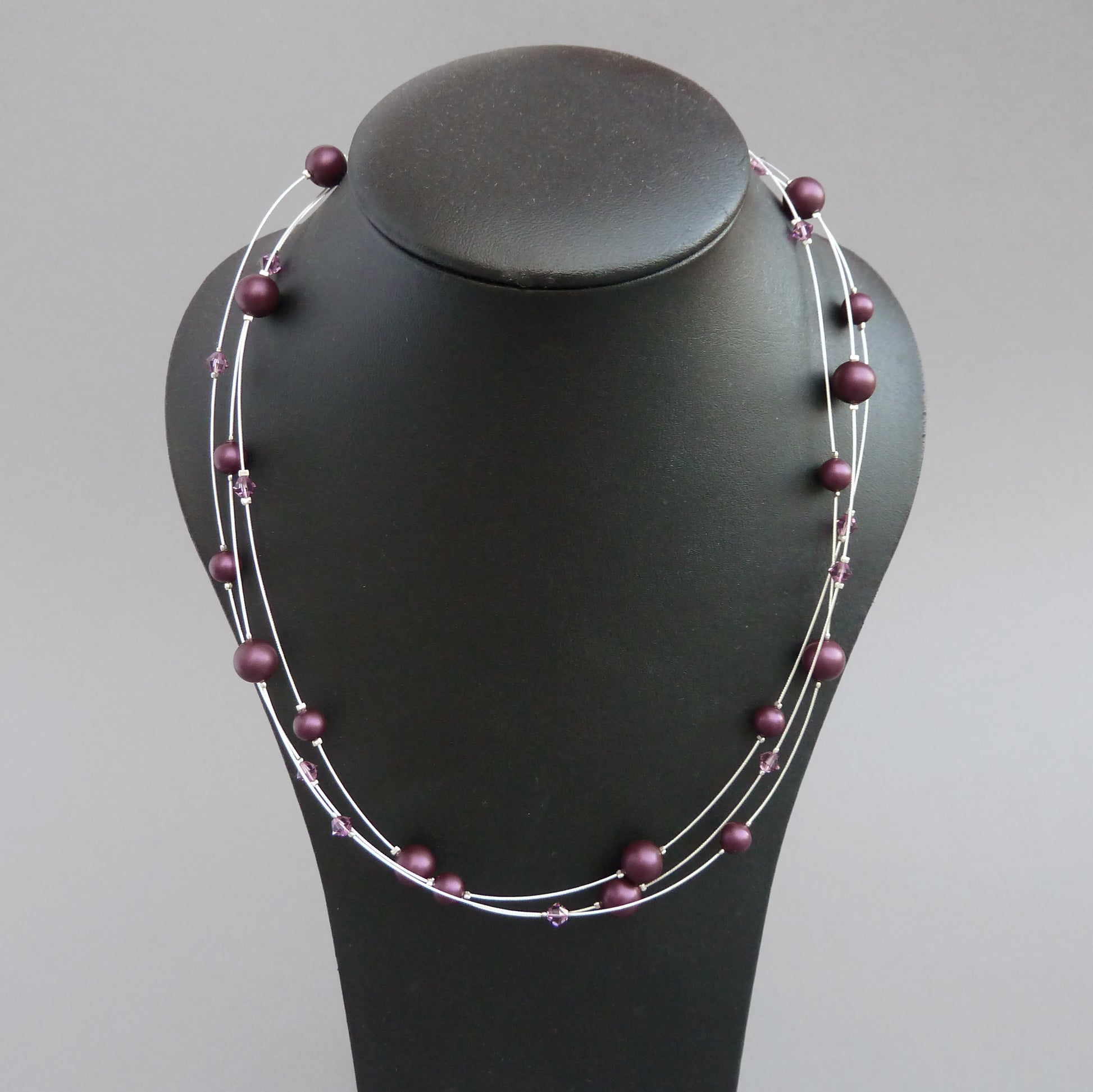 Deep purple multi-strand necklaces