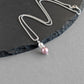 Dusty pink pearl drop necklace