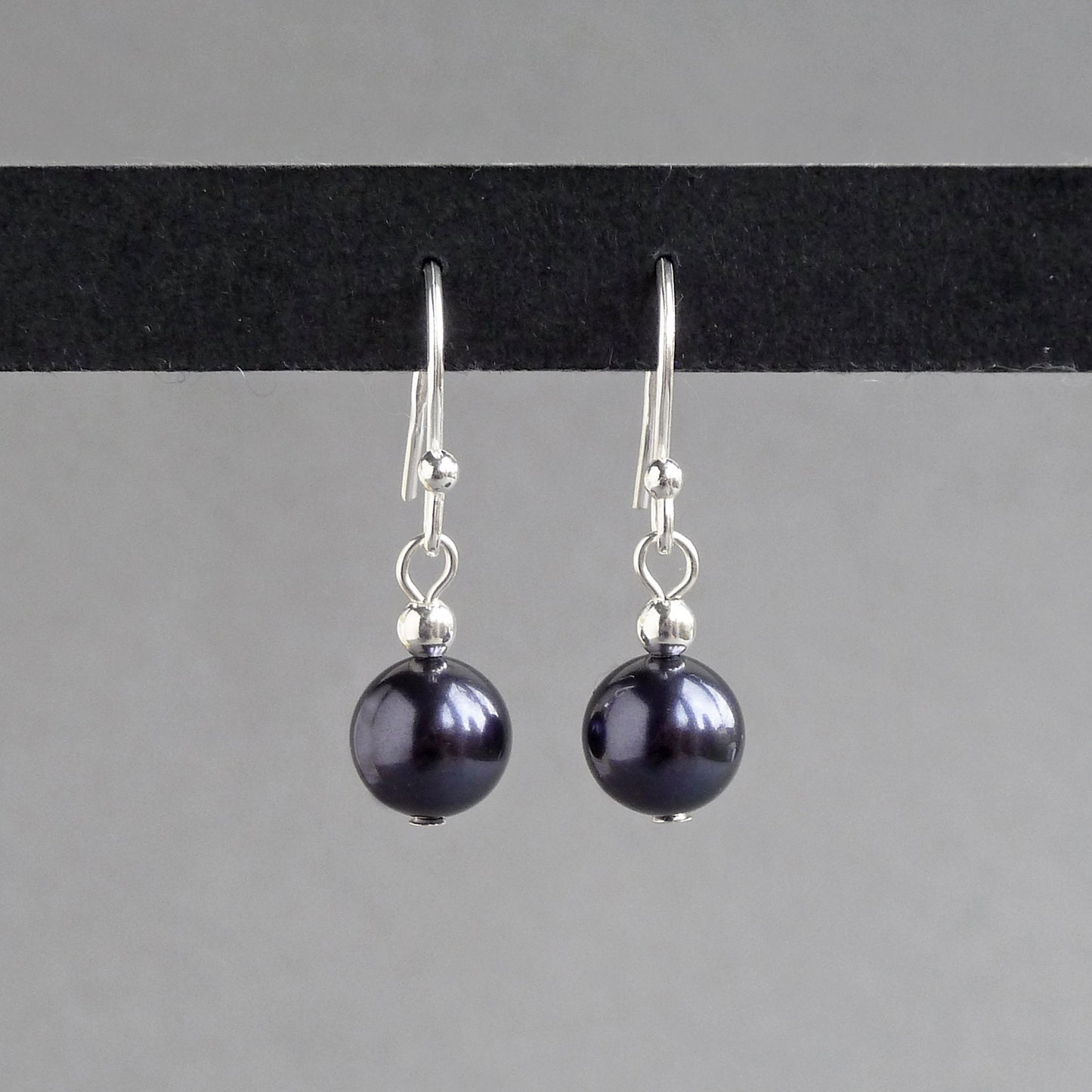 Dusty purple pearl bridesmaids earrings