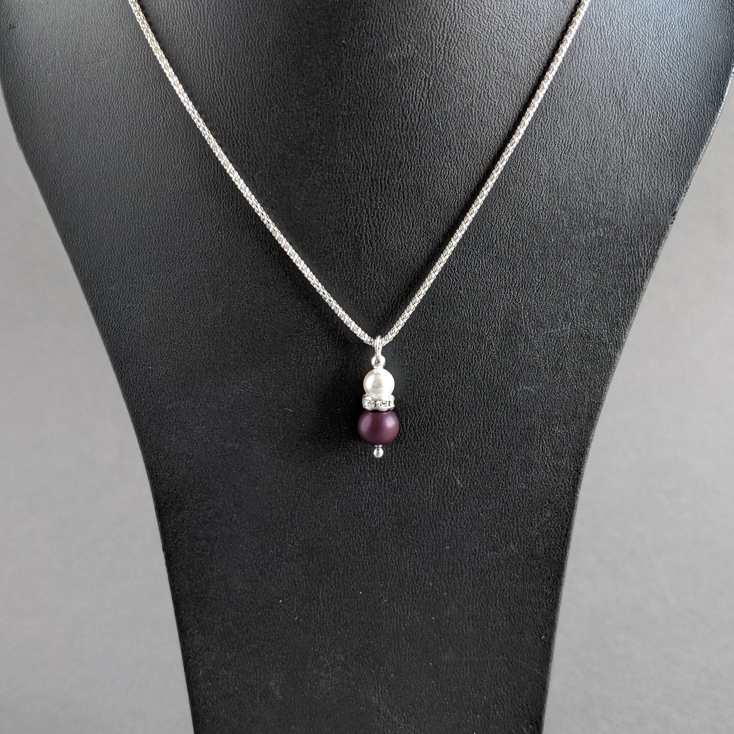 Elderberry pearl drop necklace