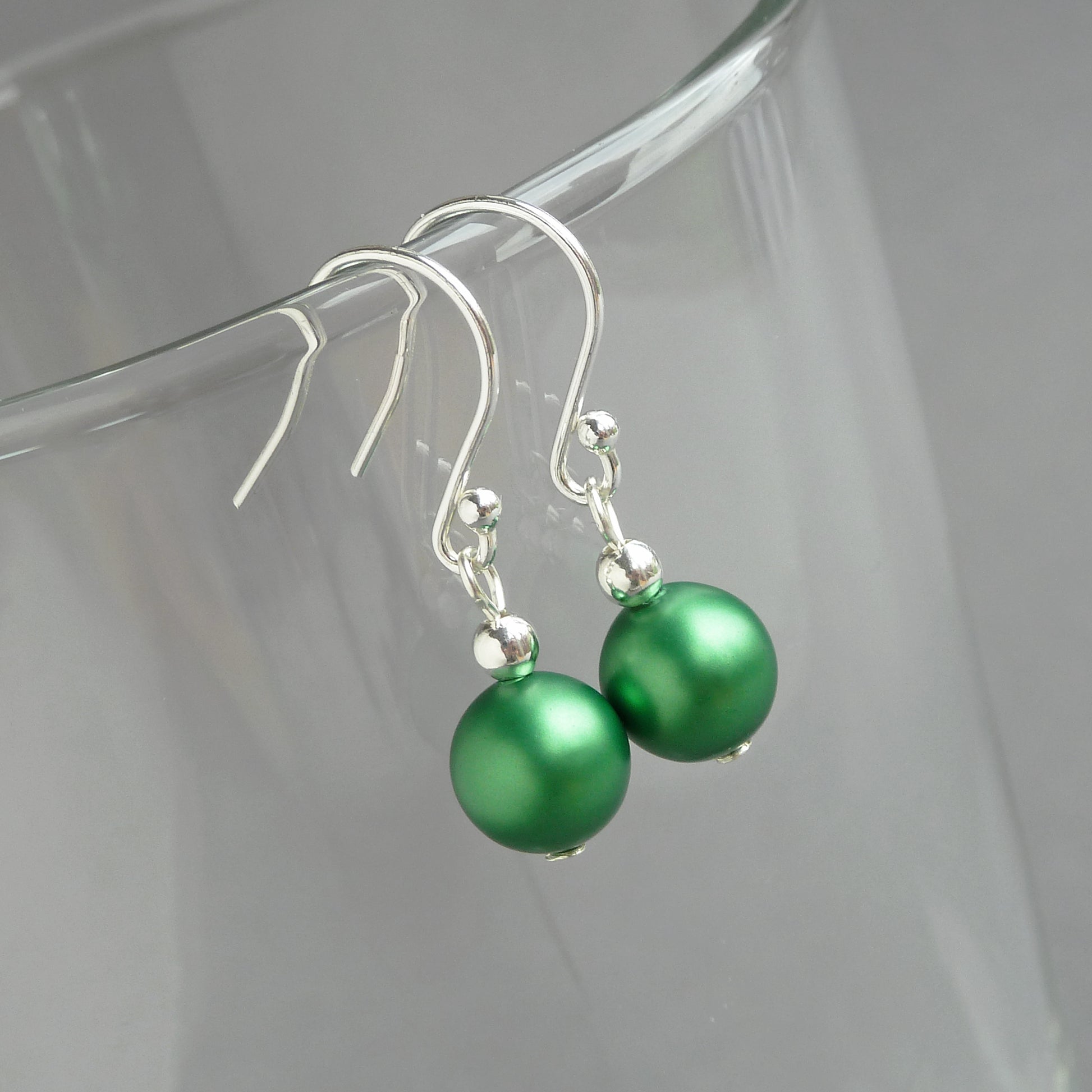 Emerald green drop earrings