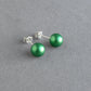 Emerald green stud earrings