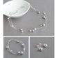 Lavender floating pearl jewellery set - pastel purple necklace, bracelet and matching stud earrings