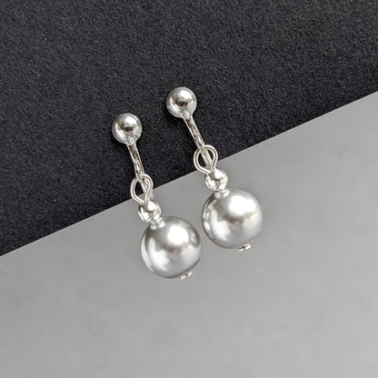 Simple Pearl Clip On Earrings - Choose Your Colour 8mm Coloured Glass Pearl Earrings with Clip Fittings - Jewellery for Non-pierced Ears