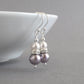 Lilac pearl and crystal drop earrings