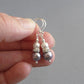 Lilac and white pearl bridesmaids earrings
