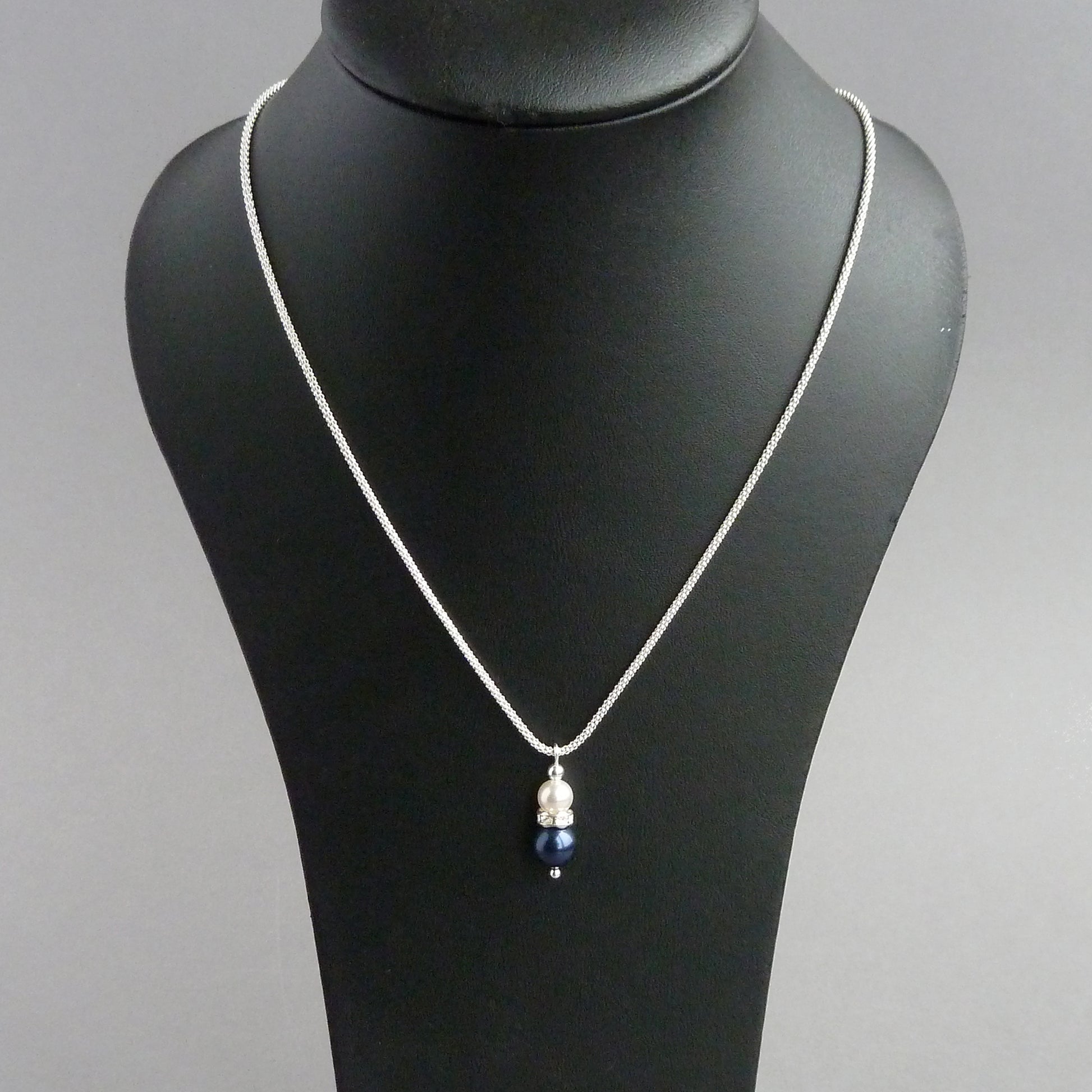 Midnight blue pearl necklace