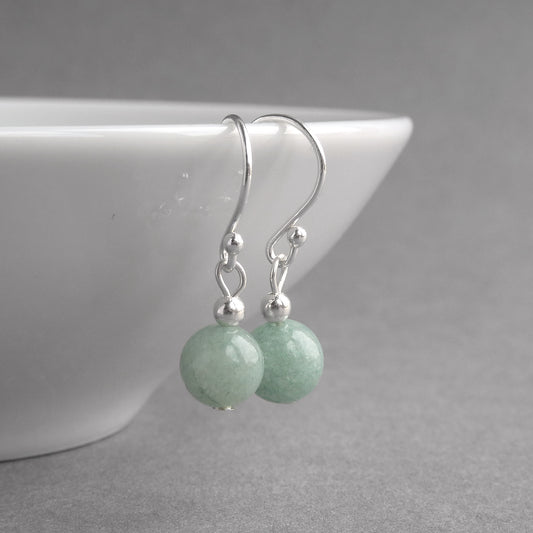 Mint green drop earrings