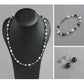 Navy blue beaded jewellery set by Anna King Jewellery