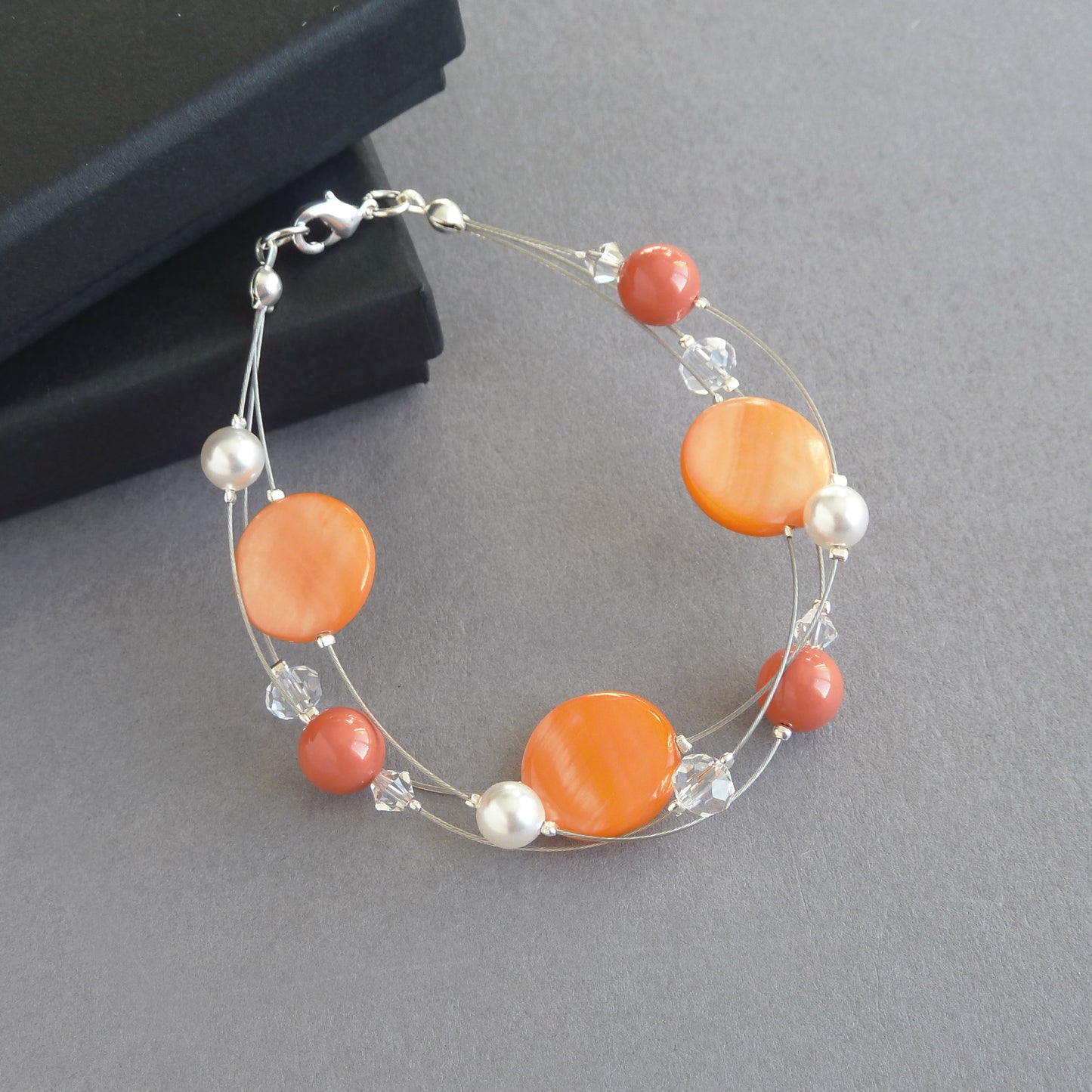 Orange bridesmaids bracelets