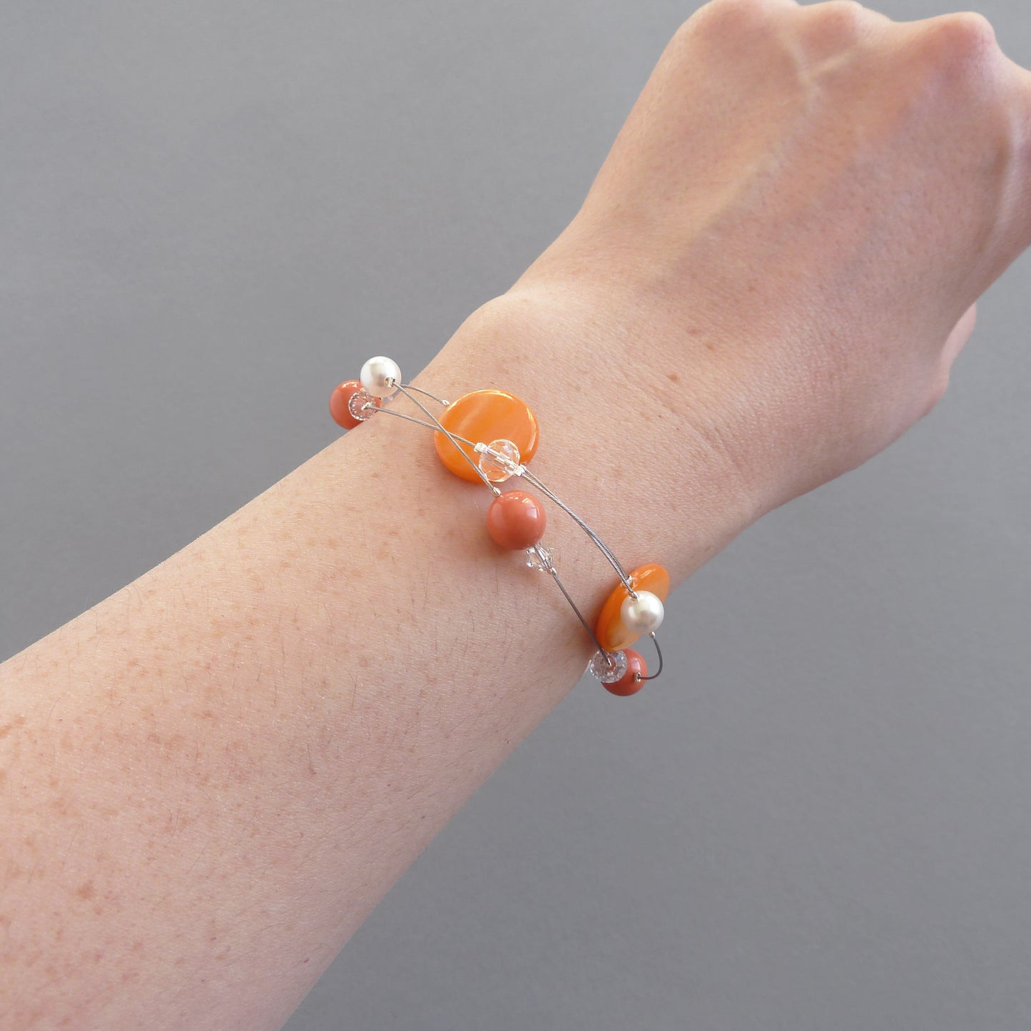 Orange coral bracelet