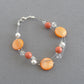 Orange pearl wedding bracelet