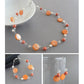 Orange three strand jewellery set