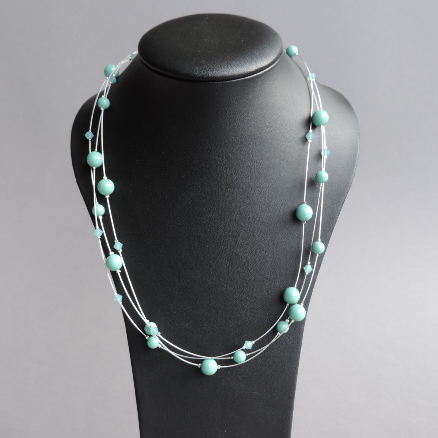 Pale teal bridesmaids necklaces