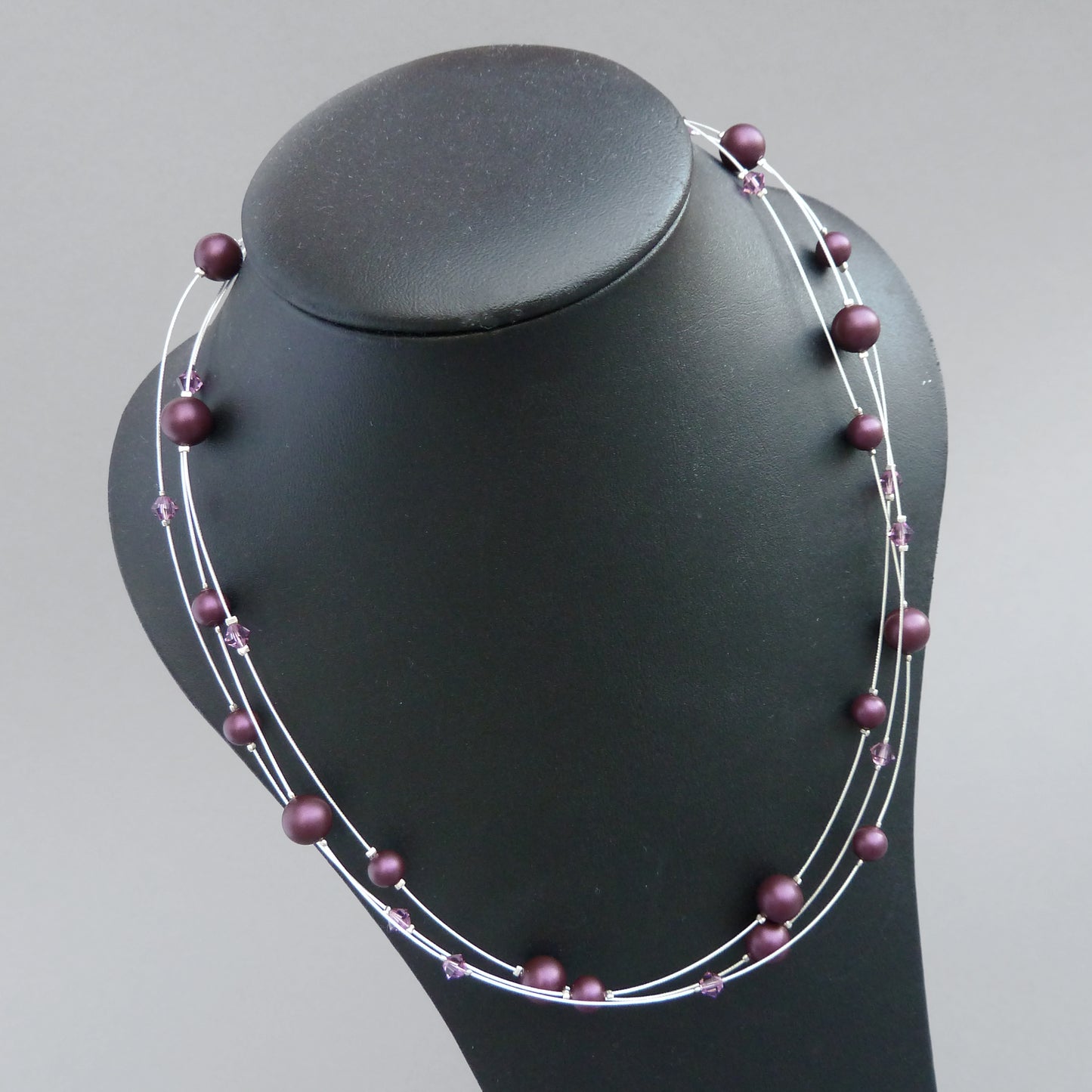 Plum multi strand necklaces for weddings