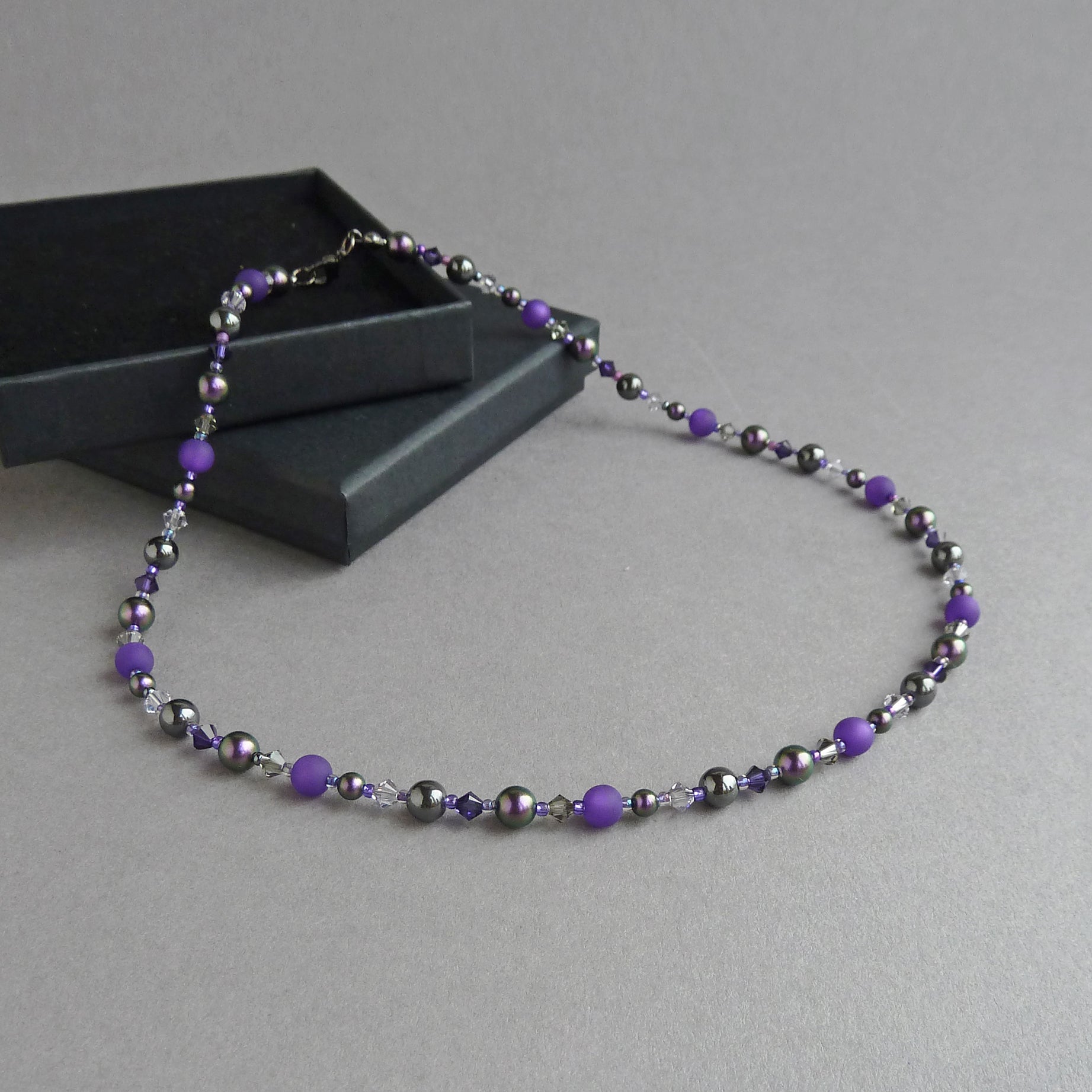 purple beaded necklaces