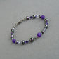 Purple pearl and crystal bracelet