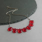 Chunky Red Fan Necklace - Everyday, Burgundy, Statement Necklaces