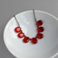 Chunky Red Fan Necklace - Everyday, Burgundy, Statement Necklaces