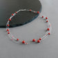 Red pearl three strand necklace