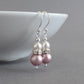 Rose pink pearl earrings