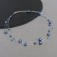 Royal blue floating pearl necklace for women