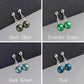 Simple, pearl, clip-on earrings in a range of green and teal shades