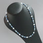 Single strand blue pearl necklace