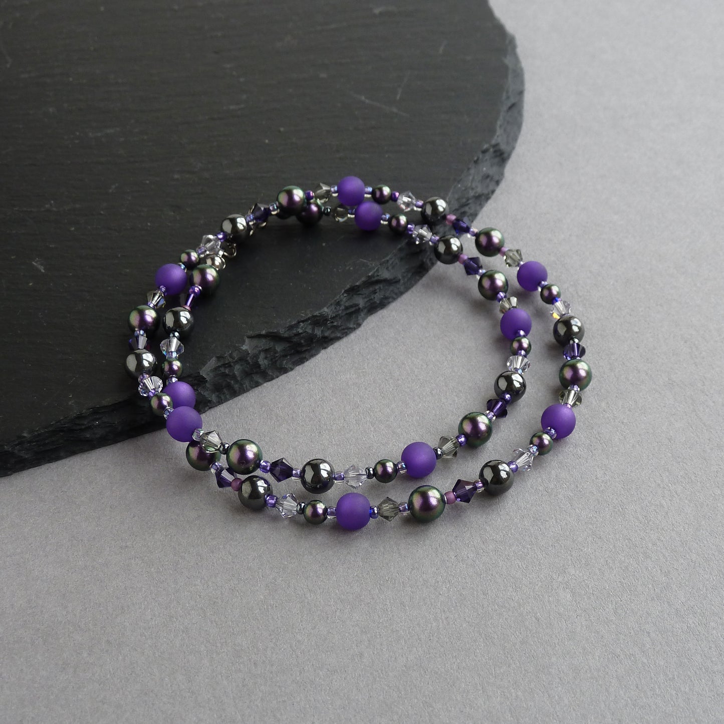 Single strand purple necklace