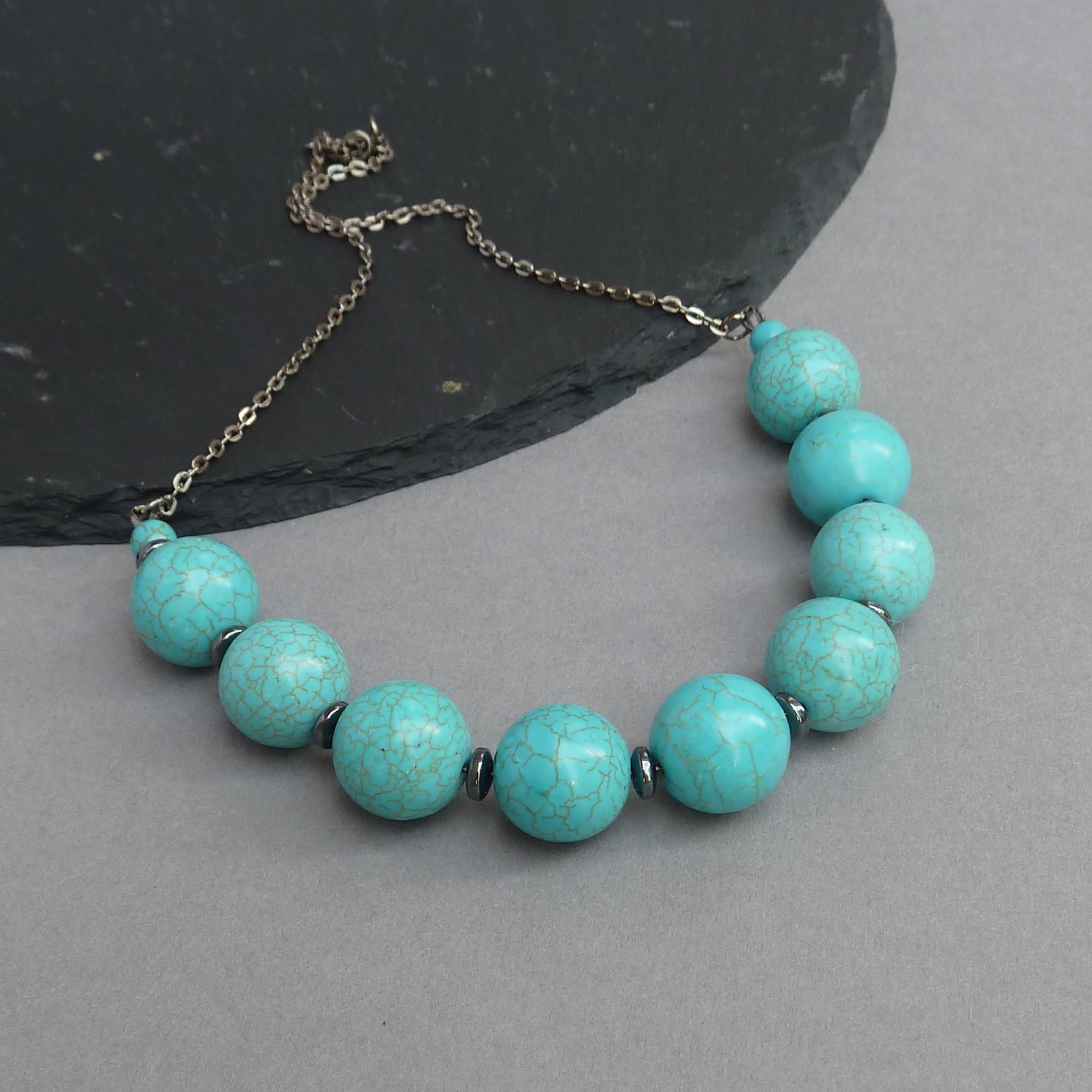 Dust Chunky Multi-Strand Turquoise Gemstone Necklace – Mahan Choice