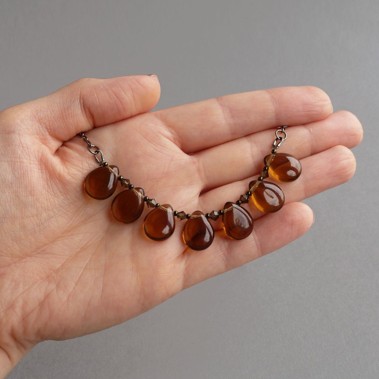 Smoky quartz coloured necklaces