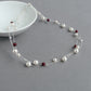 White and burgundy floating pearl necklace