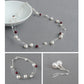 White and burgundy wedding jewellery set