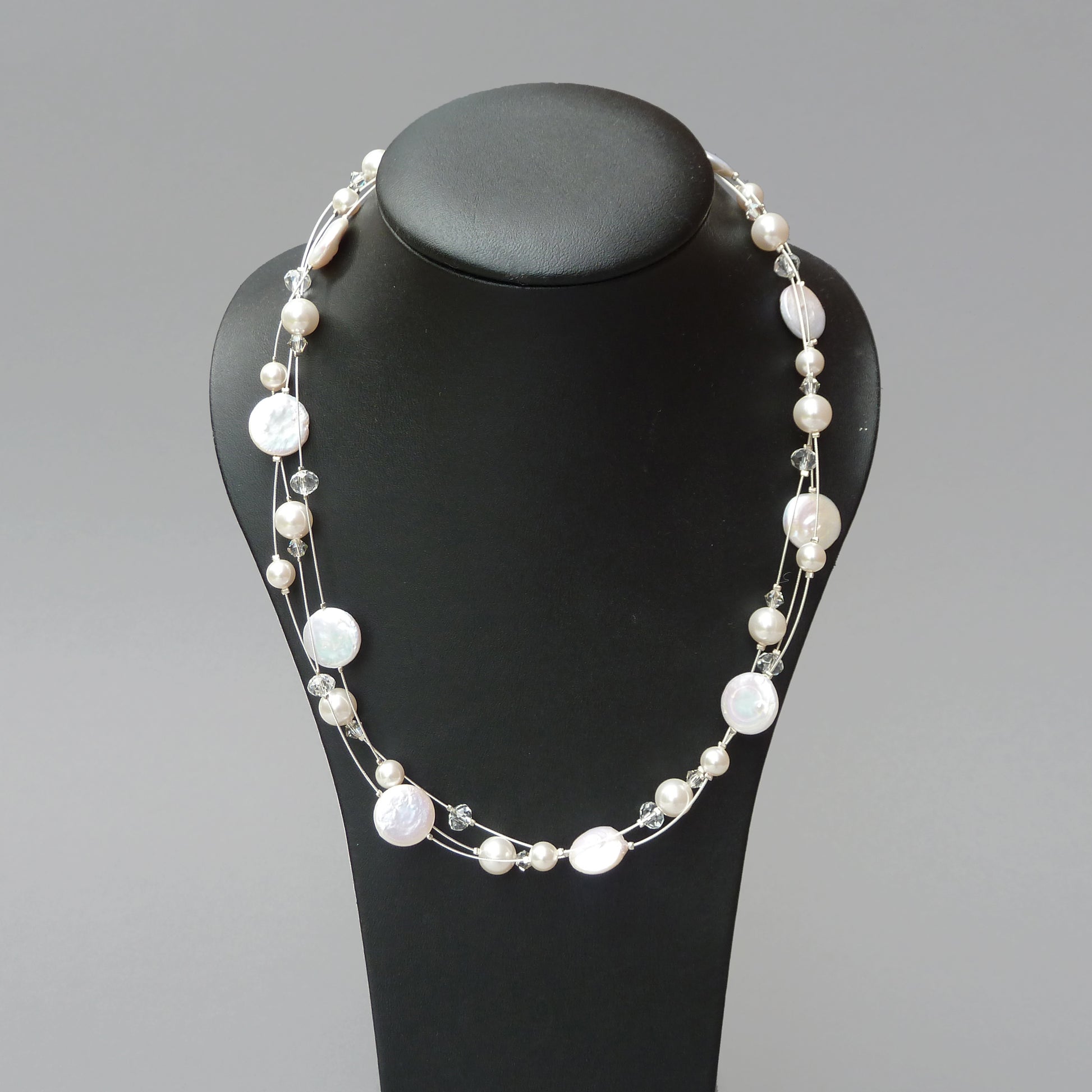 White pearl multi-strand necklace