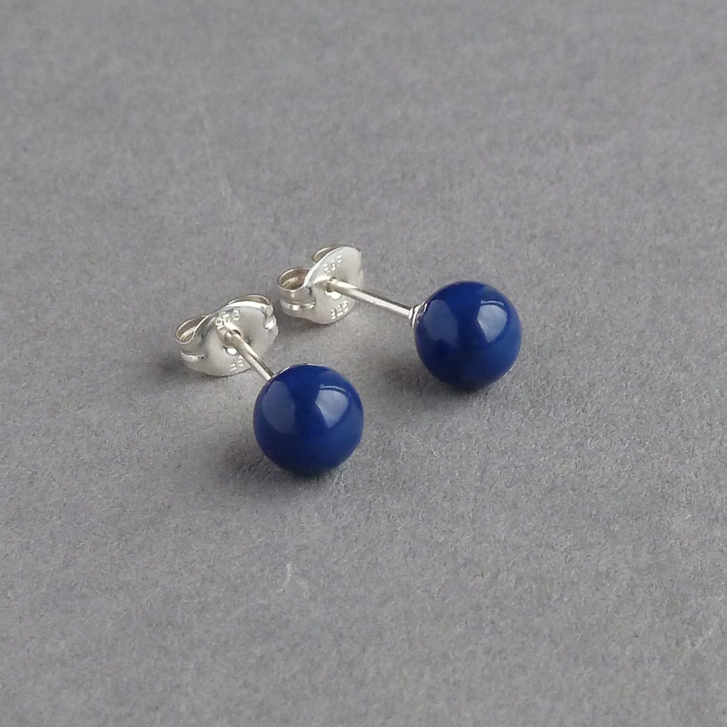 Small cobalt blue stud earrings
