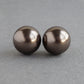 12mm chocolate pearl stud earrings