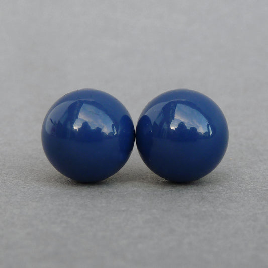 12mm dark blue stud earrings