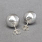 12mm silver grey stud earrings