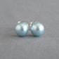 6mm aqua pearl stud earrings