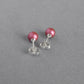 6mm dark pink stud earrings