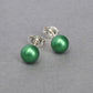 6mm emerald green stud earrings